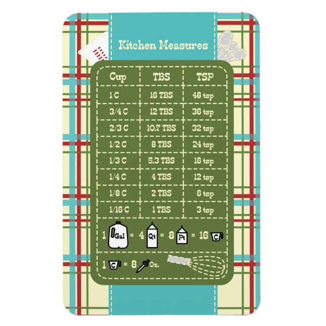 Country Kitchen Measurement Helper Magnet (Vertical)