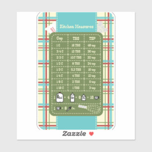 Country Kitchen Measurement Helper Sticker