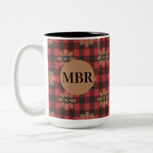 Country Kitchen Monogram Mug with Snowflakes