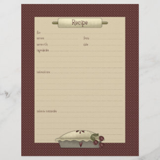 Country Kitchen · Recipe Sheets