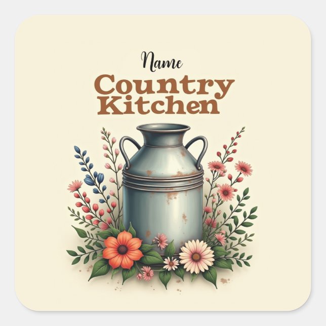 Country Kitchen Sticker Pack – [Name]’s Rustic Sty (Front)