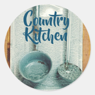 Country Kitchen Vintage Ladles Classic Round Sticker
