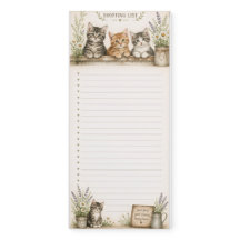 Country Kitten Shopping List pad