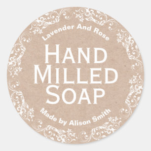 Country Kraft And Lace Soap Candle Soy Melt Labels