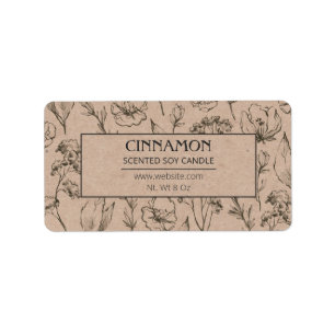 Country Kraft Wildflower And Herb Candle Labels