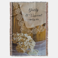 Country Lace and Flowers Barn Wedding Keepsake
