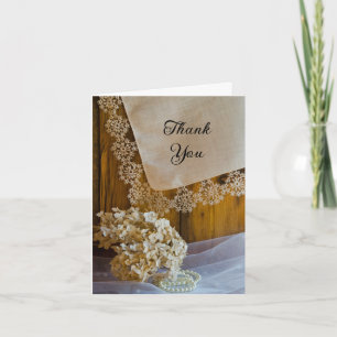 Country Lace and Flowers Bridesmaid Thank You