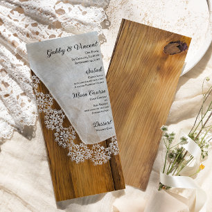 Country Lace Barn Wedding Menu