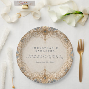 Country lace vintage doiley theme  paper plate