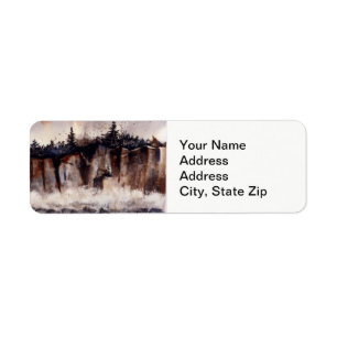 Country landscapes ocean cliff waves sea birds return address label