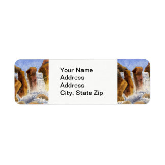 Country landscapes river waterfalls rapids rocks.. return address label