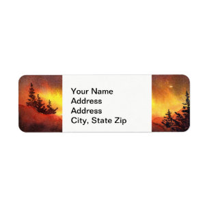 Country landscapes scenic views pine tree cliff. return address label
