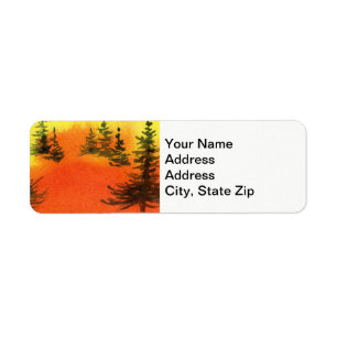 Country landscapes scenic views sunrise pines. return address label