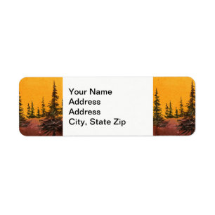Country landscapes sunrise sunset morning orange. return address label