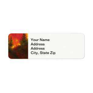 Country landscapes sunrise sunset pine tree cliff. return address label
