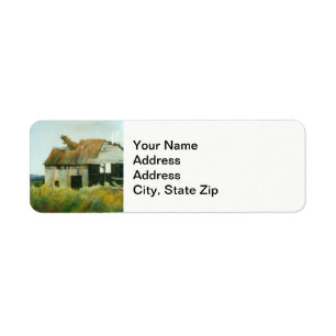 Country landscapes woodland fields barn shed. return address label