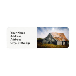 Country landscapes woodland fields barn shed . return address label