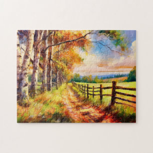 Country Lane in Autumn Jigsaw Puzzle