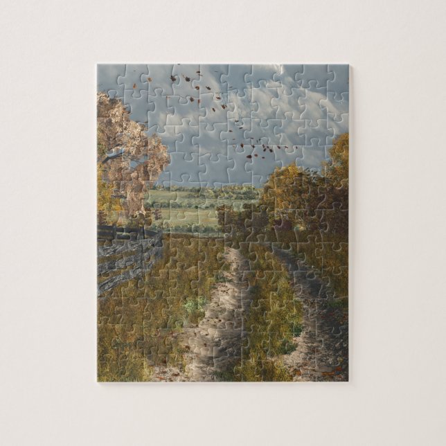 Country Lane in Fall Jigsaw Puzzle (Vertical)
