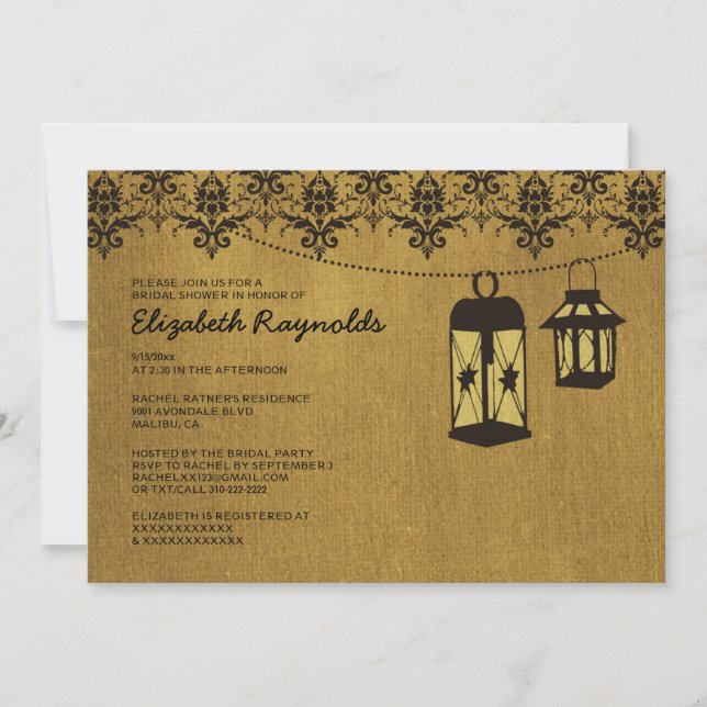 Country Lanterns Bridal Shower Invitations (Front)