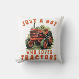 Country Life Boy who loves tractors Cushion