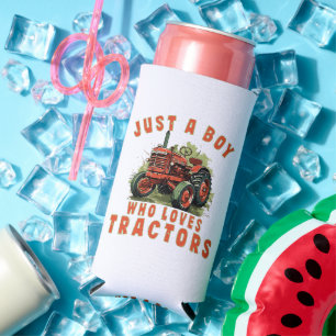 Country Life Boy who loves tractors Seltzer Can Cooler