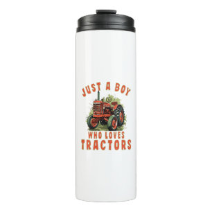 Country Life Boy who loves tractors Thermal Tumbler