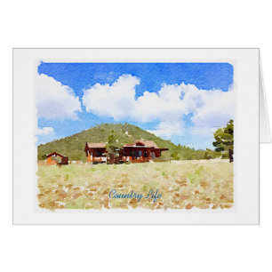 Country Life Cabins Watercolor