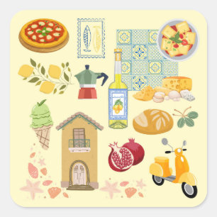Country Life Italy Square Sticker