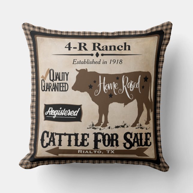 Country Life Ranch-Style Personalised Pillow (Front)