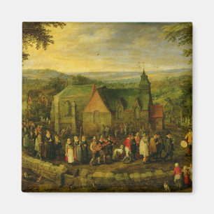 Country Life with a Wedding Scene Magnet