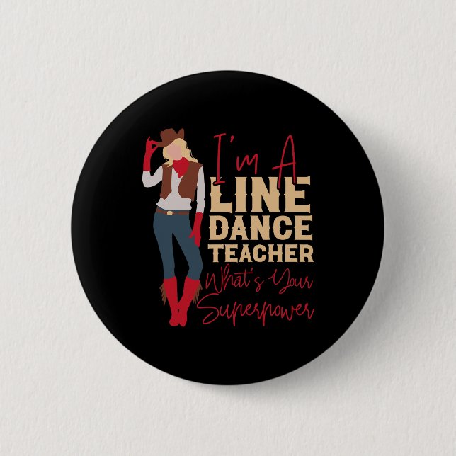 Country Line Dance Dancer Hs0 Uni-adults White Sma 6 Cm Round Badge (Front)