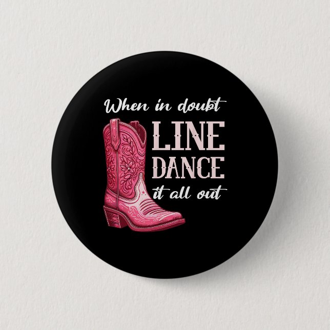 Country Line Dancing Women Girl  6 Cm Round Badge (Front)