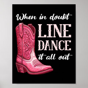 Country Line Dancing Women Girl Poster