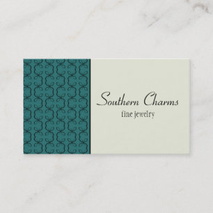 Country Lines Business Card, Teal Card