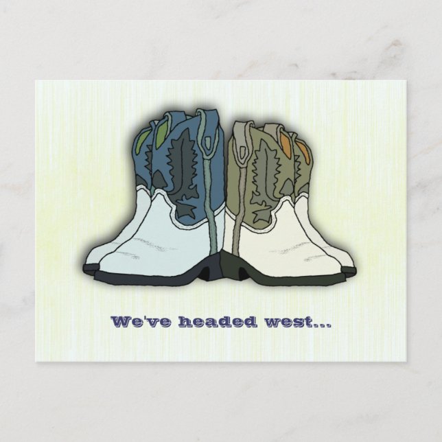 Country Living Cowboy Boots New Address Cards (Front)