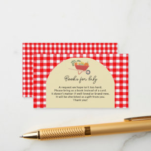 Country Locally Grown Red Gingham Baby Shower Enclosure Card