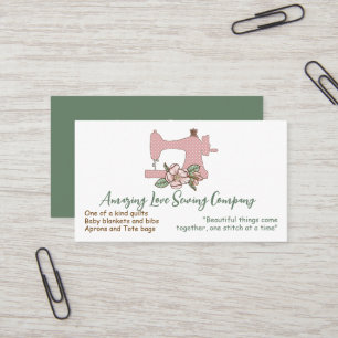 Country Love Polka dot Sewing Machine Business Car Business Card