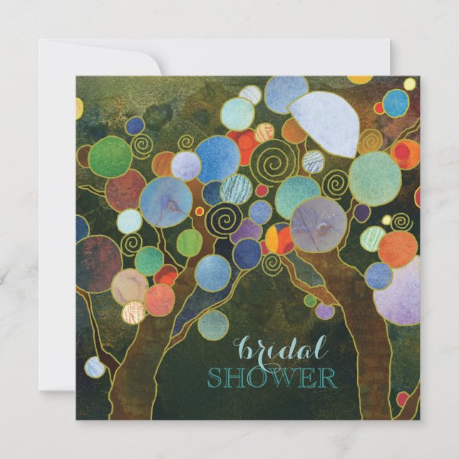 Country Love Trees Blue Bridal Shower Invitation (Front)