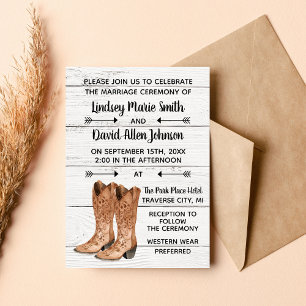Country Love Western Rustic Wedding Invitation