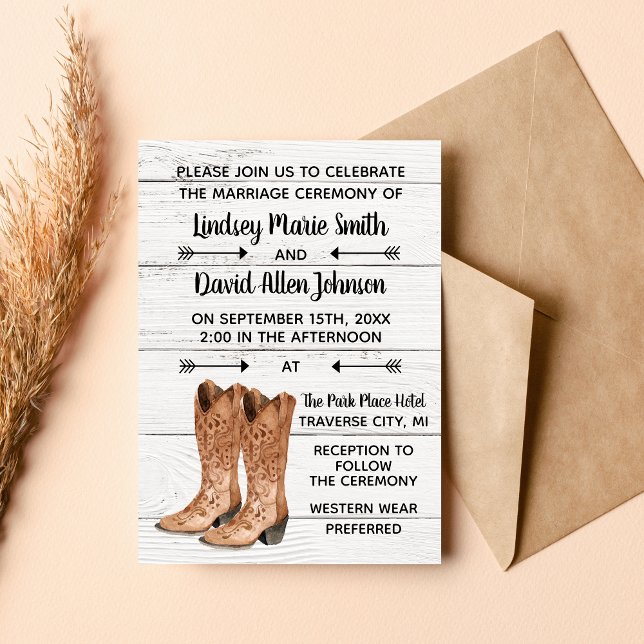 Country Love Western Rustic Wedding Invitation (Creator Uploaded)