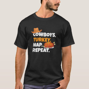 Country Lover Turkey Meal Funny Cowboys Turkey Nap T-Shirt