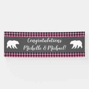 Country Mama Bear Baby Shower Girl Pink Banner