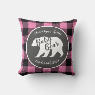 Country Mama Bear Baby Shower Girl Pink Cushion