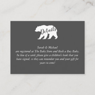Country Mama Bear Baby Shower Girl Pink Enclosure Card