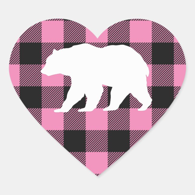Country Mama Bear Baby Shower Girl Pink Heart Sticker (Front)