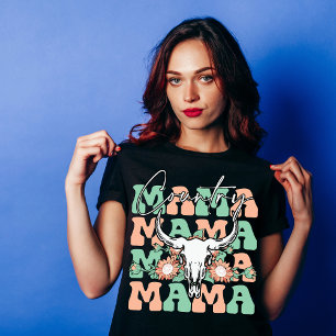 Country Mama Cow Skull Mother's Day T-Shirt