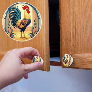 Country Manor Rooster Ceramic Knob
