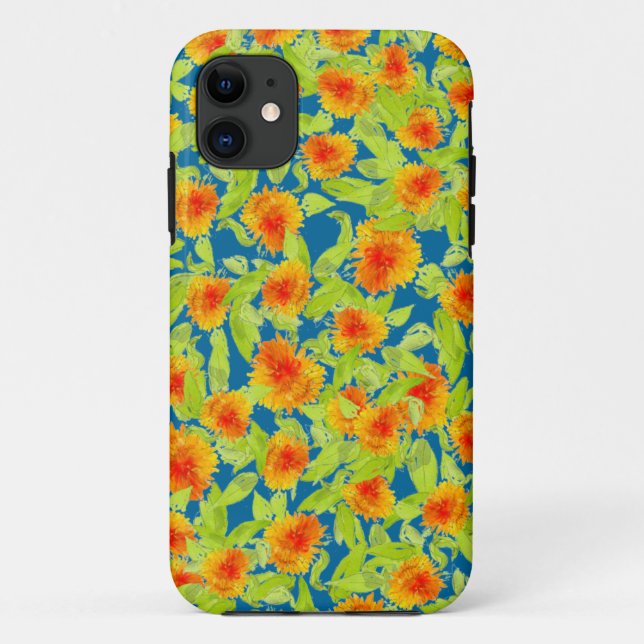 Country Marigolds on Blue iPhone 5/5s Xtreme Case (Back)
