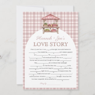 Country market bridal shower Love Story Game card